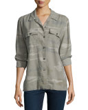 Everett Camoflage-Print Safari Shirt