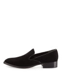 Galia Suede Smoking Slipper, Black
