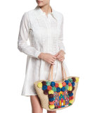 Mystic Eyelet Coverup Shirtdress, White