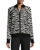 Zebra-Print Zip-Front Jacket 