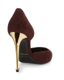 Golden Stack Half-d'Orsay Pump, Wine