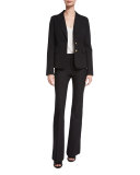 Stretch Two-Button Blazer, Black