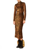 Velvet Bodycon Long-Sleeve Dress