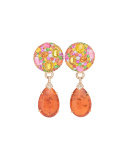 Carnivale Mandarin Garnet Earrings with Sapphires & Diamonds