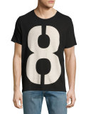 Number 8 Crewneck T-Shirt, Black