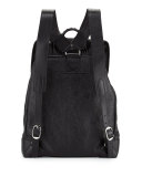 Metallic Edge Nickel Goatskin Backpack, Black