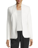Danette Notched-Collar Stretch Blazer Jacket, Winter White