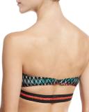 Stitch-Trim Bandeau Swim Top, Black