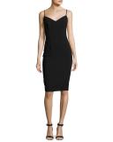 Chantal Sleeveless Ponte Sheath Dress, Black