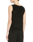 Silk Crepe Tank, Black