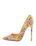 So Kate Chevron Cork Red Sole Pump, Multi