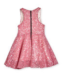 Sequined Racerback Circle Dress, Pink, Size 4-7