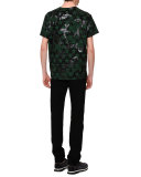 Camo & Star-Print T-Shirt, Green/Black