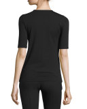 Short-Sleeve Stretch Tee, Black