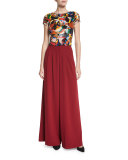 Eloise Wide-Leg Trousers, Wine