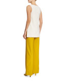Sleeveless Bateau-Neck Tunic, Ivory