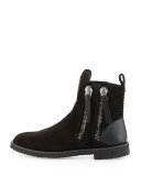 x Zayn Men's Suede Double-Zip Ankle Boot, Nero/Black