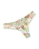 Bouquet Tropical Embroidered Thong, Multi Pattern