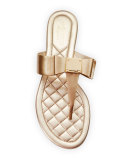 Tali Bow T-Strap Sandal, Soft Gold