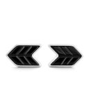 Sterling Silver & Onyx Chevron Cuff Links