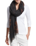 Dyed Floral Cashmere Scarf