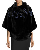Butterfly-Inset Mink Jacket
