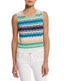 Sleeveless Micro Zigzag Top