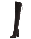 Kent Suede Over-the-Knee Boot, Dark Gray