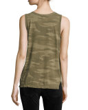 The Muscle Tee Camo-Print Tank, Green Pattern