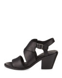 Cara Crisscross Leather Sandal, Black