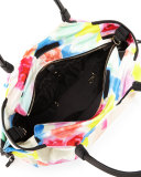 stevie leather-trim nylon baby bag, watercolor
