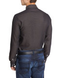 Houndstooth Sport Shirt, Chocolate
