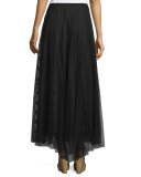 Dotted Mesh Maxi Shirt