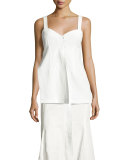 Hook-Front Camisole Top, White