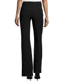 Slim-Fit Boot-Cut Pants, Black
