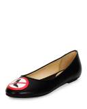 No Heels Leather Ballerina Flat, Black