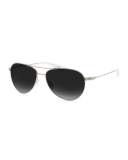 Men's Lovitt Polarized Metal Aviator Sunglasses, Silver/Nightfall