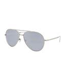 Foldable Aviator Sunglasses, White Gold