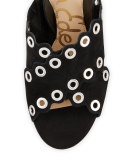 Seana Grommet Crisscross Sandal, Black
