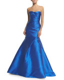 Sweetheart-Neck Mermaid Gown, Cobalt