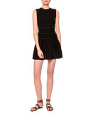 Sleeveless Embellished Mini Dress, Black