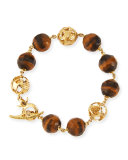 Faceted Tiger's Eye Toggle Bracelet