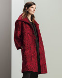 Leopard-Print Mid-Weight Statement Coat 