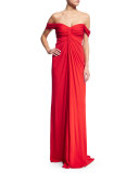 Off-the-Shoulder Sweetheart Flowy Gown  