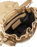 Mini Marti Nylon Backpack, Khaki/Nickel