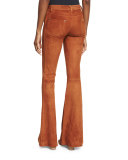 Suede Flare Pants, Tan