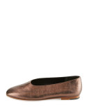 Maxwell Metallic Leather Flat, Bronze