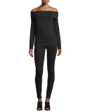 Lupino Off-the-Shoulder Top, Black