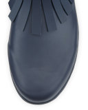 Fritton Check Fringe Rain Boot, Navy