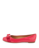Varina Bow Patent Ballerina Flat, Framboise 
